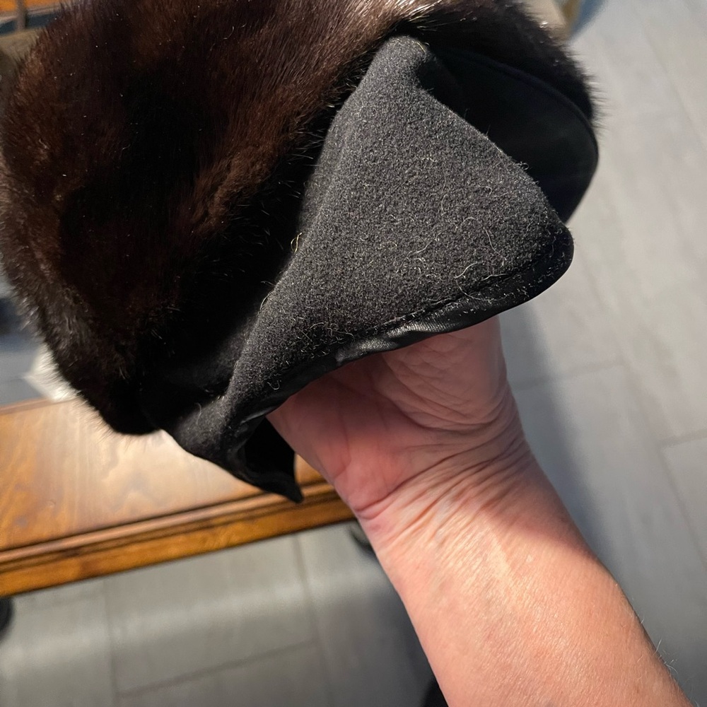Mink Fur and Leather Hat